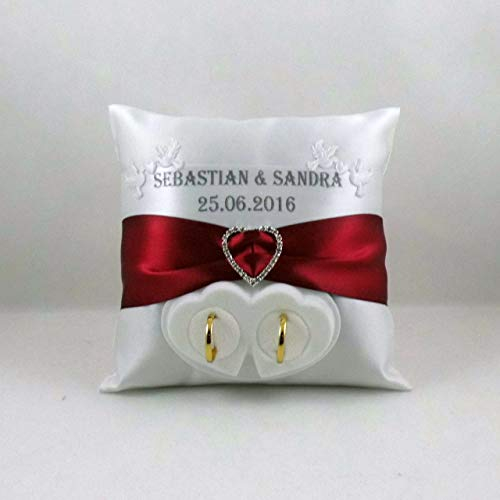 Ringkissen Hochzeit Name Datum Ringhalter Brautkissen Farbwahl