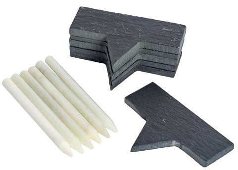 Argon Tableware Schieferkäsemarkierungen Mit Weißen Kreidestiften - 7 X 2,5cm