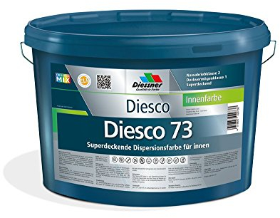 Diesco 73 Premium Innenfarbe Weiß sehr gut Deckend Wandfarbe Dispersionsfarbe (1 Liter)