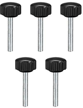 sourcing map Perilla estriada moleteada de sujeción de agarre tipo tornillo de M4 x 30mm de rosca macho 5 PCS