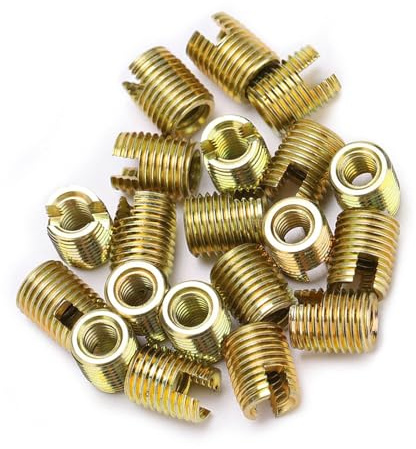 Gewindeeinsätze 20 Stk 302 Kohlenstoffstahl selbstschneidend Gewindeeinsatz Schraubenreparaturzubehör(Inner M2*0.4 Outer M4.5 * 0.5: 6mm / 0.2in)
