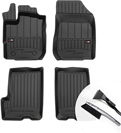 moto-MOLTICO 3D Gummimatten Auto, 4-teiliges Set, Allwetter Gummi Fußmatten, Antirutsch & Wasserfest Autoteppiche - passend für Dacia Logan II MCV ab 2014