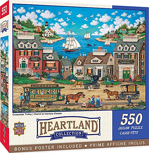 MasterPieces - 550 Piece Jigsaw Puzzle, Oceanside Trolley, Fun for Adults, Family, Kids, 18 x 24