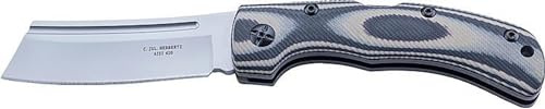 Herbertz Taschenmesser, Stahl AISI 420, Cleaver-Stil, Backlock, Griffschalen G-10, Clip