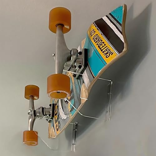 WANLIAN Skateboard-Wandhalterung, Display-Rack, Skateboard-Wandregal, Display-Rack, Aufhänger, Skateboard-Wandhalterung, Deck-Rack (transparent, 1 Paar) | Aufhänger, Deck-Display