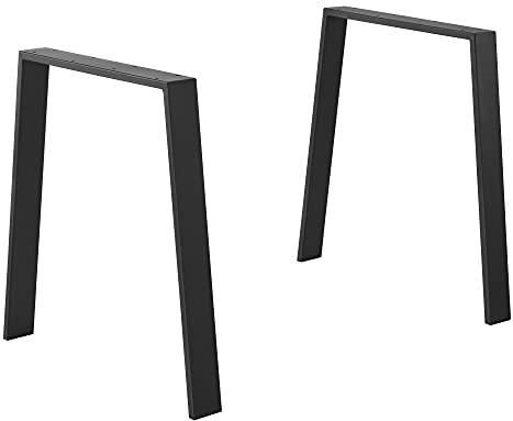 [en.casa] Tischgestell Kraftisried 2er Set 55/70x72cm Tischbein Gestell Tischuntergestell Tischkufen Stahl Schwarz