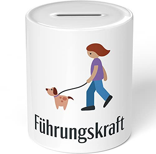 JUNIWORDS Spardose Sparbüchse, Führungskraft mit Hund, Frauchen