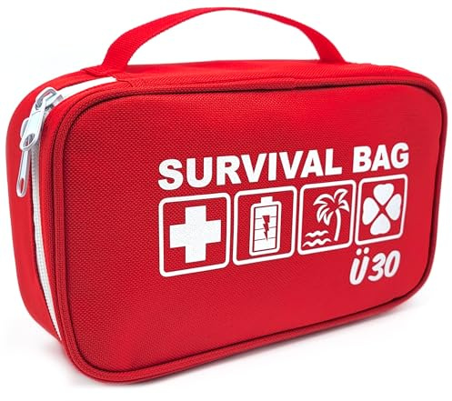 HAPPY DIKDIK Survival Bag 30 Geburtstag Frauen & Männer - Geschenk 30. Geburtstag Mann/Frau - Originelle Geburtstags-Deko Geldgeschenke ab 30 - ohne Inhalt