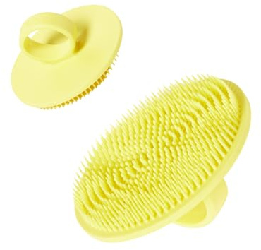 Boie USA Face Scrubber - Handheld Facial Tool, Deep Cleansing Exfoliating Facial Brush. Fights Acne with Gentle, Silicone-Like Bristles, Long Lasting, & Hypoallergenic (Yellow)