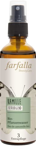 farfalla Kamille Bio-Pflanzenwasser 75ml - Kamillenhydrolat Bio-Pflanzenwasser - Hautberuhigend - Vegan & Dermatologisch Getestet - 100% zertifizierte Naturkosmetik