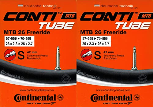 2X Continental MTB 26 Freeride Schlauch 26 Zoll SV (57/70-559) SV 40mm