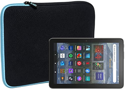 Slabo Sleeve Bag Custodia Protettiva per Tablet per Amazon Fire HD 8 Tablet (2022, 12ª Gen.) | Fire HD 8 Plus Tablet (12. Gen. - 2022) Custodia per Neoprene Phablet - Turchese Nero | Turquoise Black