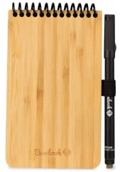 BAMBOOK Pocket Notebook - Bambus-Holz Hardcover - Vollständig abwischbar & wiederverwendbar