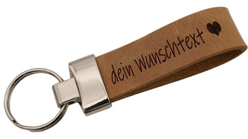 AnnaMatoni Schlüsselanhänger hochwertiges echt Leder mit Wunschgravur, individuelle Gravur-Leder Schlüsselanhänger personalisiert - Geschenk für Männer Frauen - 100% Handmade in Germany