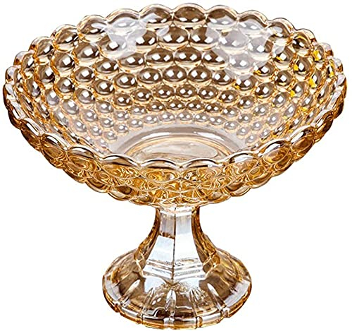 Fruteros Plato de Fruta Europeo Grande Cristal Dorado Frutero de Lujo (Oro)