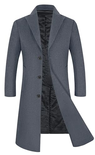 APTRO Mens Wool Coats Long Thick Winter Outwear 80% Wool Trench Coat 1817 | 80% Wool,Knee-length,Thick warm lining,Cold winter,Single/double-breasted