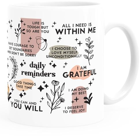 MoonWorks® Kaffee-Tasse Motivation Affirmation Sprüche Motivationsgeschenke lustig Kollegen Mutmacher Weiss standard
