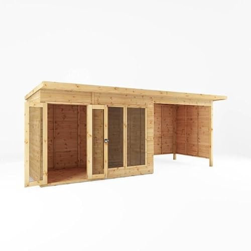 Pent roof Summerhouses for the garden with additional storage spacewith Patio Area (5.32m x 2.33m) Log Cabin for the garden, Summer House To Live in,