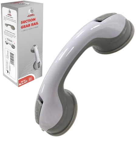 Suction Grab Rails for Bathroom Anti Slip Suction Bathroom Grab Rails for Disabled, Tool Free Assembly Safe Shower Handle with Suction Cup Fitting. Ideal for Elderly, Handicap, and Children.