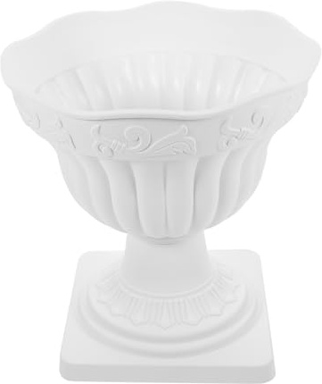Yardenfun Europäischer Kunststoff Blumentopf Römische Säule Vintage Stil Balkon Pflanzer Weiß 20cm Garten Deko Hochzeit Innen Außen Langlebig