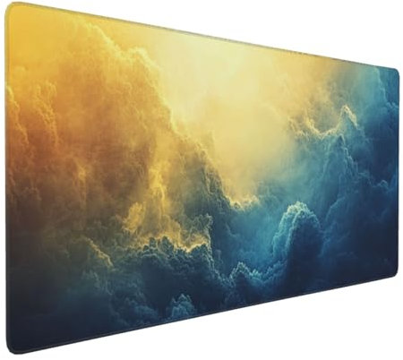 Gaming Mauspad XXL Wolke Mousepad 1000x500x4mm Abstrakt Verlängertes Mauspad Schreibtischauflage,Genähte Kanten Mauspad,Verbessert Präzision Geschwindigkeit Wasserdicht Geeignet für Büro und Spiele