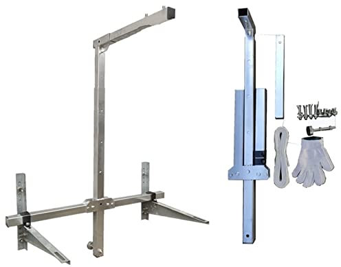 Herramienta de elevación de Aire Acondicionado, Soporte de elevación de Unidad Exterior + cabrestante Manual, grúa pequeña de elevación Plegable con oscilación Lateral (Color: Soporte Solo Ordinario