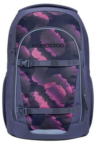 coocazoo Schulrucksack Every „Berry Marble“, lila-rosa, ergonomischer & anpassbarer Tornister, höhenverstellbar, mit Brustgurt & Hüftgurt, ab der 3. Klasse