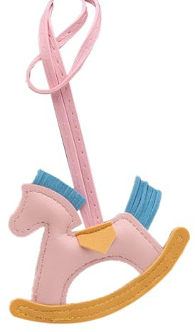 DNMH Pferd Taschenanhänger Bag Charms Taschen Anhänger Anhänger Tasche Taschenanhänger Damen Anhänger Leder（Rosa）