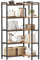 Coleshome Libreria Angolare a 5 Ripiani, Scaffale Angolare a Forma di L Scaffale Salvaspazio, Libreria Alta per Soggiorno Ufficio Casa Camera da Letto, Marrone, 72.8 x 65.3 x 145.5