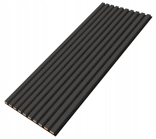 EmsCraft24 Akustikpaneele 1,228m² - 275cm x 46cm x 1.8cm - | Akustikpaneel | Lamellenverkleidung | Wandverkleidung | Akustikfilz | Wandpaneele auf filz (030 - Anthrazit)