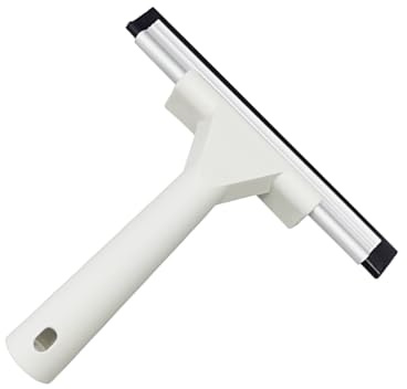 Duschabzieher Edelstahl, Duschwischer 17.5/30 / 35 cm WeiB | Doppelter Reinigungskraft Streifenfreies Ergebnis für Badezimmer Glas Dusche Wasser Boden Fenster 175mm