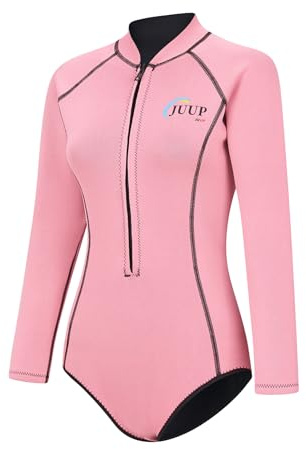 Oyolan Tuta da bagno in neoprene 2,5 mm Body Costume da bagno Tuta Shorty Immersione Surf Nuoto Snorkeling Rosa M
