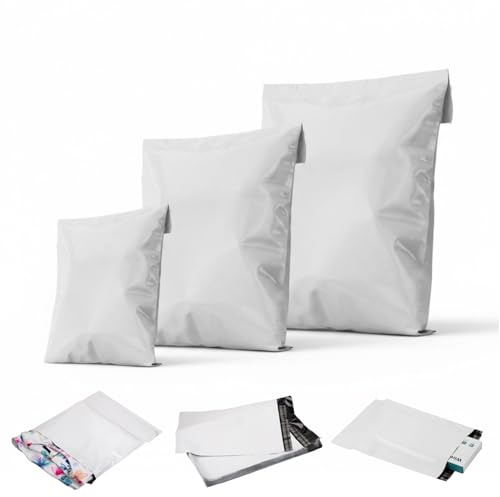 LOGIC PACK 30er Set Versandbeutel 3 Größen Versandtaschen Vinted | Abreißsystem für Effizienz, blickdicht, reißfest, wasserdicht, Made in Germany, recycelbar, ideal für Vinted Kleidung
