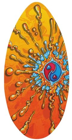 Perfeclan Tabla de Skimboard de 30 Pulgadas para niños, Tabla de Profesional de Madera de 30 Pulgadas, de Paddle de Playa para Hombres, Mujeres, Vistoso