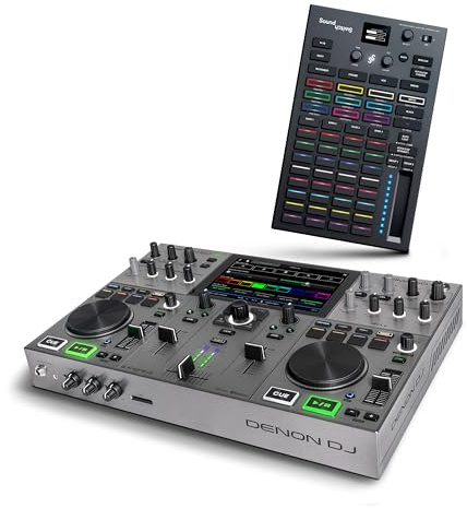Denon DJ PRIME GO+ DJ Controller and DMX Lighting Controller for Live Music, DJ sets, Events, Music production