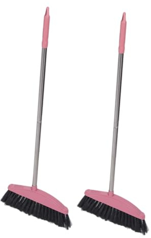 UTHCLO 2pcs Long Handle Broom Cleaning Broom Household Cleaning Supply for Trash Sweeping Besom and Garbage Sweeper