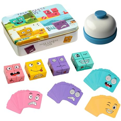 IQ Puzzler Pro, Jeu éducatif Montessori de 90 pièces avec 16 dés, 72 cartes et clochette, jeu interactif pour enfants à partir de 3 ans, activités familiales et de groupe