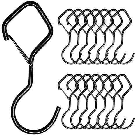 ZSUIQIN 15 Pièces Crochets en Forme de S,Crochets à suspendre,crochets en métal en forme de S,pour plantes suspendues, ustensiles de cuisine, jeans, sacs, casseroles, poêles, tasses, vêtements