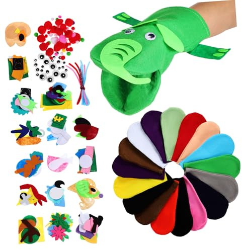 GALPADA Selbstgemacht Filz Handpuppen Satz Für Kinder Und Puppentheater 24,5x14cm Weiches Filzmaterial Kreatives Bastelset Für Fantasievolles Puppenspiel Und Rollenspiele