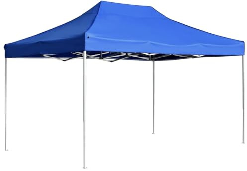 Tente de Réception Professionnelle, en Alliage d'Aluminium Pliable, Chapiteau de Jardin Extérieur, pour Jardins, Terrasse, Événements, Bleu, 4.5x3x3 m