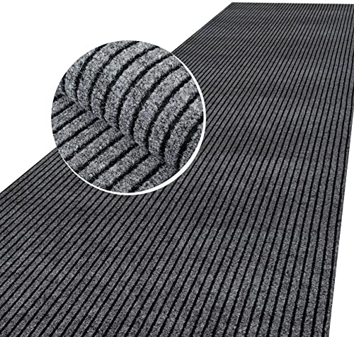 Schmutzfangmatte Teppich Läufer Meterware Schmutzfangläufer rutschfest & zuschneidbar Outdoor Indoor Sauberlaufmatte für Flur Gewerbe Büro Gastronomie Keller Mischa 500x160cm Grau