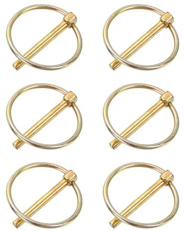 PATIKIL 3/16 x 1-9/16 Perni Di Sicurezza Con Anello, 6 Pz Perni Di Sicurezza Rotondi Resist Perni Di Blocco Albero Clip Per Trattori Agricoli Camion Tagliaerba Carrelli Rimorchi
