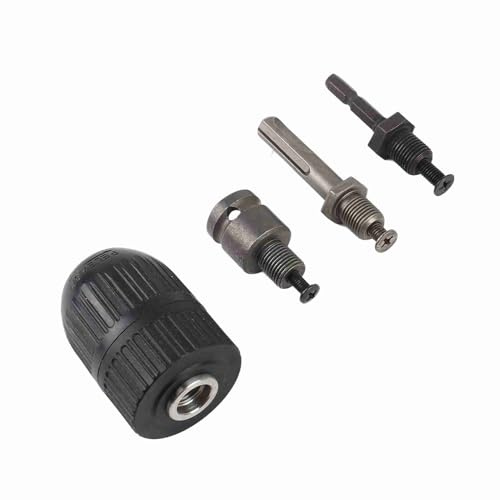 Acouto Portabrocas sin Llave 3 Mordazas /2 a /4 Pulgadas Hex Conector Cuadrado de Sujeción de 2‑13 Mm con Portabrocas sin Llave sin sin Accesorio de