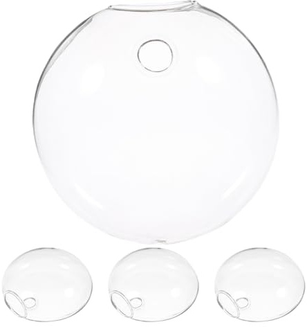 GALPADA Glass Wall Vase 4Pcs Hydroponic Wall Mounted Hanging Planter for Indoor Plant Display