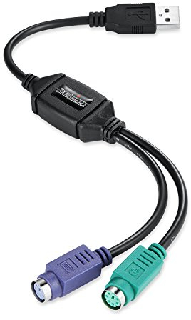 Perixx - Adaptador PS2 a USB - Teclado y Ratón - Compatible con Puerto PS2 de conmutador KVM - IC USB Incorporado