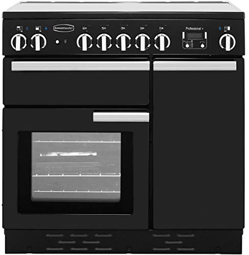 Rangemaster Professional Plus PROP90ECGB/C 90cm wide Electric Range Cooker with Ceramic Hob - Black - A/A Rated
