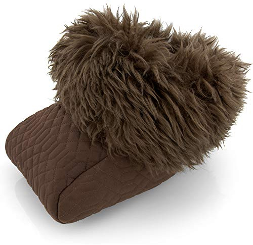 Fußsack Fußwärmer FUSA-HW-MOC-MOC Steppstoff mit echtem hochwolligem Merino Lammfell gefüttert 60mm mocca-mocca