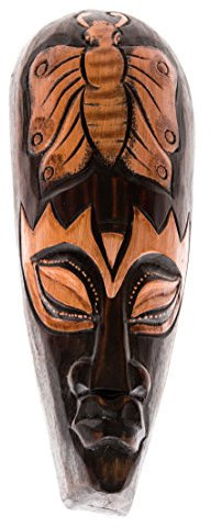 Ciffre 30cm Holz Holzmaske Wandbehang Skulptur Geschnitzt Schmetterling HM3000041