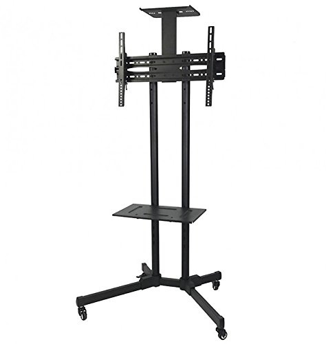 Maclean MC-661 Universal Fernseher Halter mit Regal Beamer Halterung mit TV Adapter Schwarz