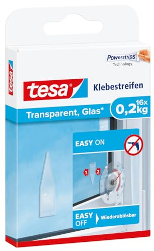 tesa Adhesive Strips for Transparent & Glass 0.2kg
